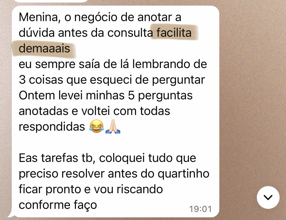 Mensagem de uma mamãe: …chegar em cada fase preparada